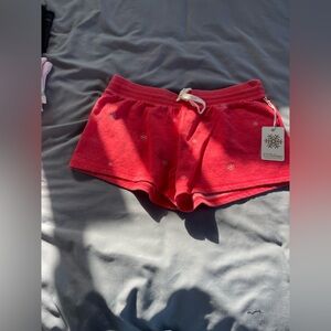 PJ Salvage Red Snowflake Print Shorts